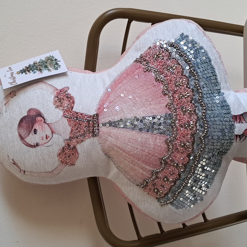 Ballet Dancer Sequin Pillow - Picture 2 of 3